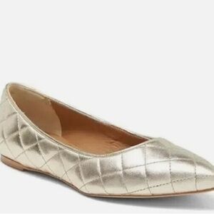 Bruno Magli Bianca Flats Women's EU 38
Metallic Gold Quilted Ballet Pointed Toe